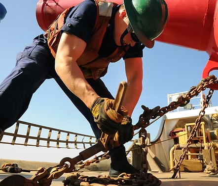 Building maintenance worker on site